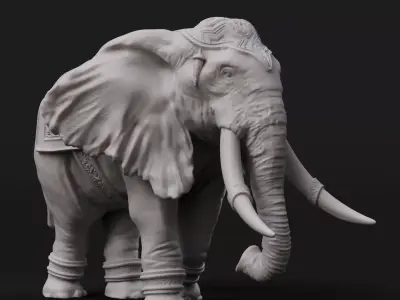 Ornate Elephant Statue Detailed 3D Printable Model 3D print model
