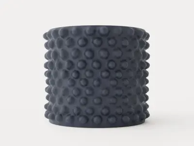 Cloudy Pot Medium - Dark Grey Low-poly 3D model