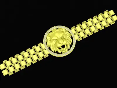 Luxury Tiger Head Bracelet with Box Chain for Jewelry  4126 3D print model