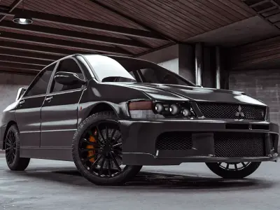 Mitsubishi Lancer Evo Low-poly 3D model