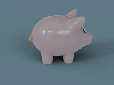 Piggy Bank low poly 3D model PBR 3D model