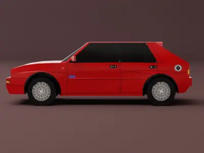 Lancia Delta Integrale PS1 Style Low-poly 3D model