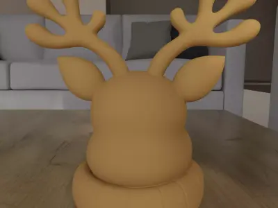 Cute Reindeer with Scarf STL 3D Print File Christmas Decor 3D print model
