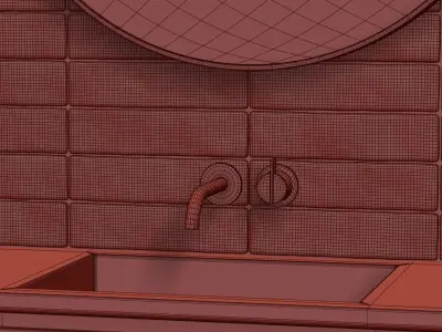 Furniture set for bathroom B1  3D model