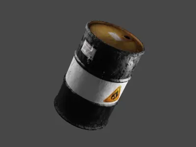 Oil Barrel Game Ready model Realistic Low Poly Mesh Low-poly 3D model