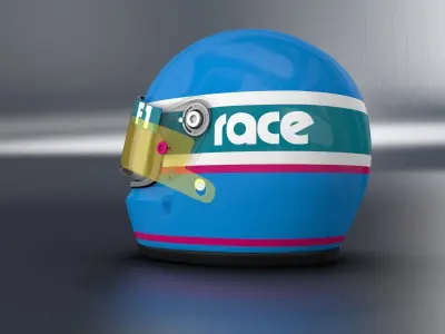 Classic F1 Helmet 3D model