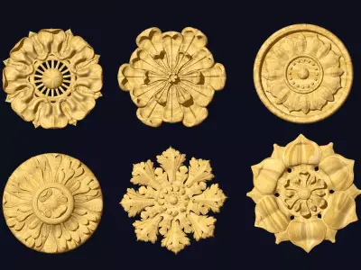 ProArt - Rosette Ornament Collection 1 for CNC and  3D model