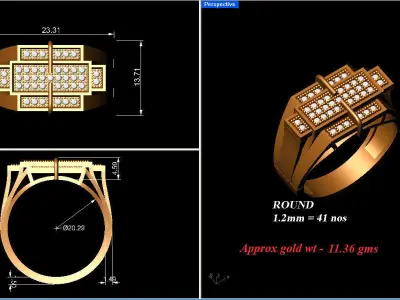Diamond Ring Hip Hop Simple for Man 3D print model