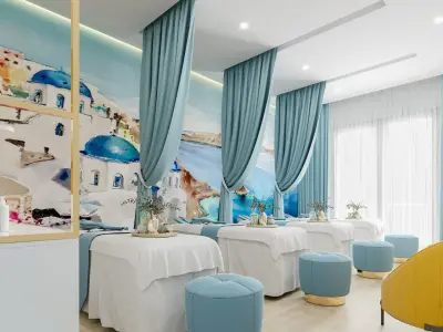 Luxury Spa interior design with beautiful beach colors  3D model