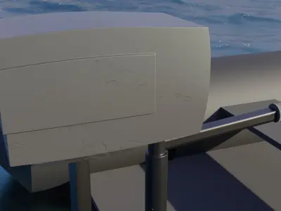 Raft with motor Low-poly 3D model