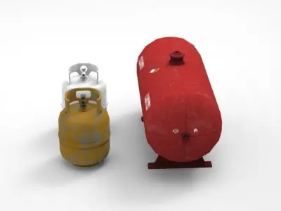 Gas Propane Tank Container Collection Low-poly 3D model
