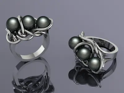 Pearl ring 3D print model