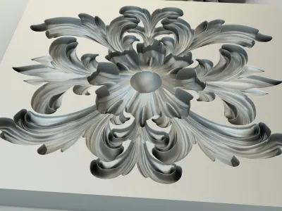 Flower with leaves - silicone or plaster mold  3D print model