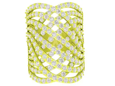 Luxury Multi Row Pave Diamond Ring for Women 4397 3D print model