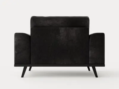 Copenhagen Velvet Armchair Low-poly 3D model