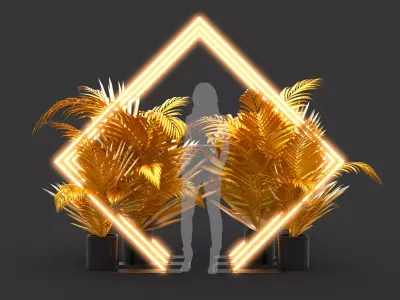 Neon Squares - Photo Opportunity 3D model