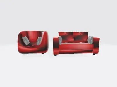 Interior Well Furnished Couch Free low-poly 3D model