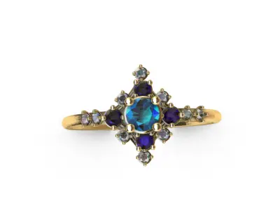 Anillo solitario para dama-mujer -v- 3D print model