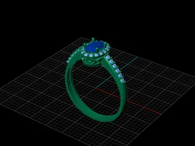 STL 3DM Print Ready Women Diamond Ring Lightweight Printable  3D print model 50