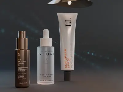 Set of cosmetics Free 3D model