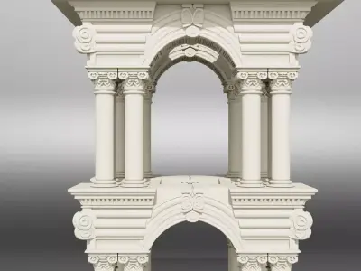 Ornamental Double-Tier Classical Pavilion 3D print model