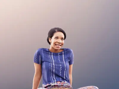 Yanelle 10966 -4 Texturevariations- Black Woman sitting fitness 3D model