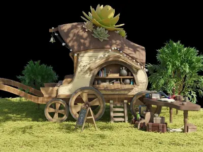 Potions Caravan 3D model