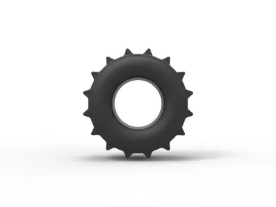 Dirt dragster rear tire 7 Scale 1 to 25 3D print model