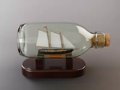 Ship in a bottle 3D model