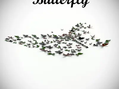 panel butterfly 3D model