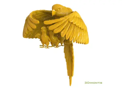 parrot and chicks 3D print model