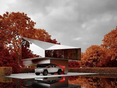 TESLA CYBERTRUCK House Revit 3D Model Low-poly 3D model