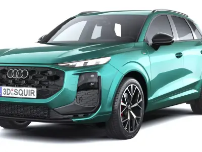 Audi Q3 S-Line 2026 with interior Low-poly 3D model