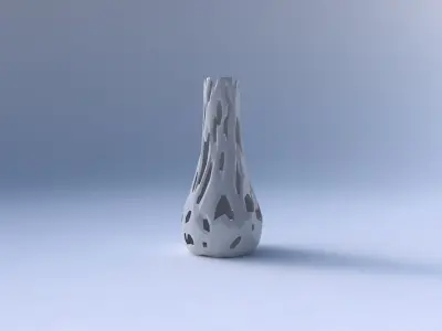 Vase curved 2 with faceted cuts 3D print model