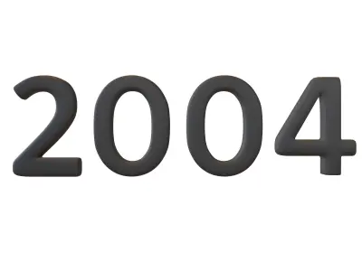 Year Number 2004 v1 001 Low-poly 3D model