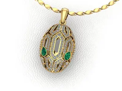 snake head serpenti necklace 3D print model 3D print model