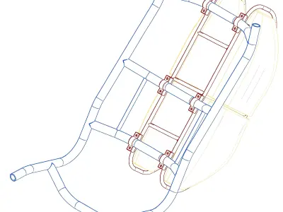 Carrier for recumbent trike attach seat - Portbagaj pentru tr... Free 3D model