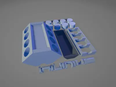 Printable V8 Engine Miniature Kit- Hobby-STEM-Decorative Display 3D print model