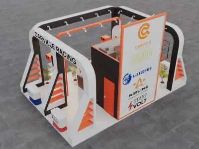 Exhibition Booth Stand Carville 3ds Max Scene Corona Renderer 3D model