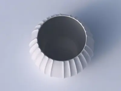 Bowl spheric with extruded vertical lines 3D print model