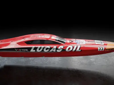 High Quality Vector V40R Lucas Oil offshore powerboat 3D model