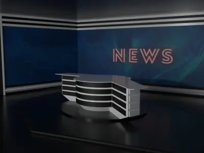 Tv Studio Low-poly 3D model
