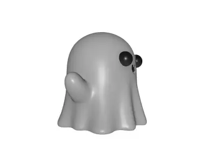 White Ghost Horror Halloween 3D Printed Spooky Decor Model 3D print model