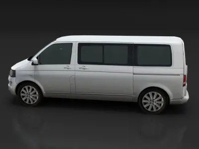 Volkswagen Transporter T5 Multivan Facelift Low-poly 3D model