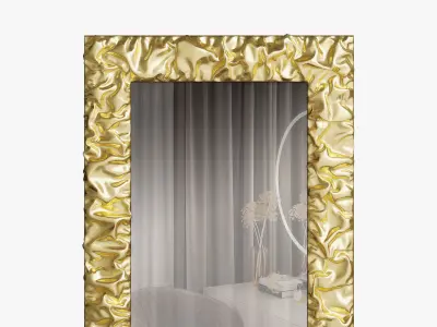 Rectangular mirror in a crumpled frame 3D model