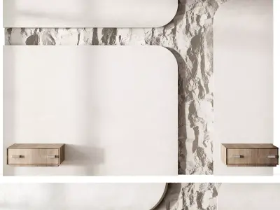 Headboard wall panel 002 3D model