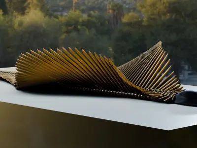 Kinetic Parametric Stingray Sculpture Replica 3D model