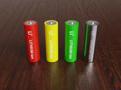 AA Lithium Battery 3D model