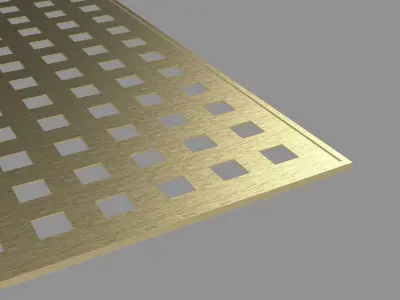 Gold Perforated Decorative Panel Free 3D model