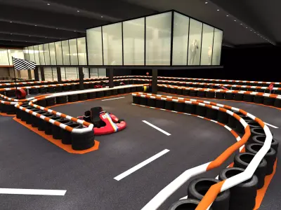 Racing track Low-poly 3D model